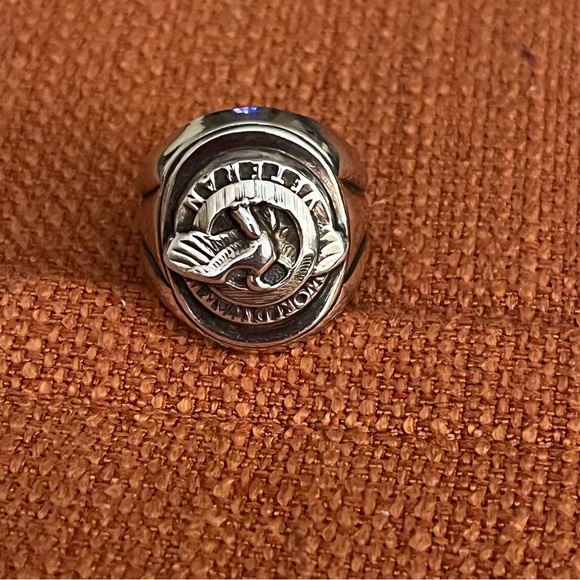 World War II Sterling Silver Honorable Discharge Ruptured Duck Ring - Picture 2 of 8